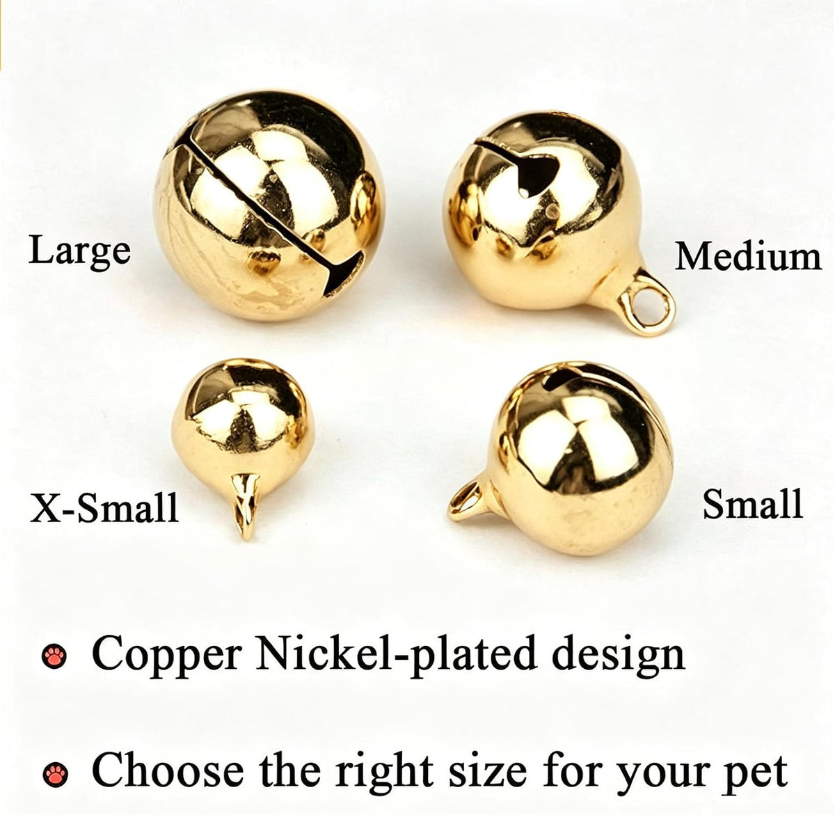 4 Sets Cat Bell for Dog Collar Charm Training Pet Pendant Accessories - Large / Gold - image 2