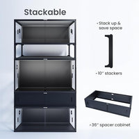 50 Gallon Bearded Dragon Tank, Reptile Enclosure for Easy Maintenance, Front Opening Reptile Tank with Top Screen Ventilation & Glass Sliding Door 36''x18''x18''