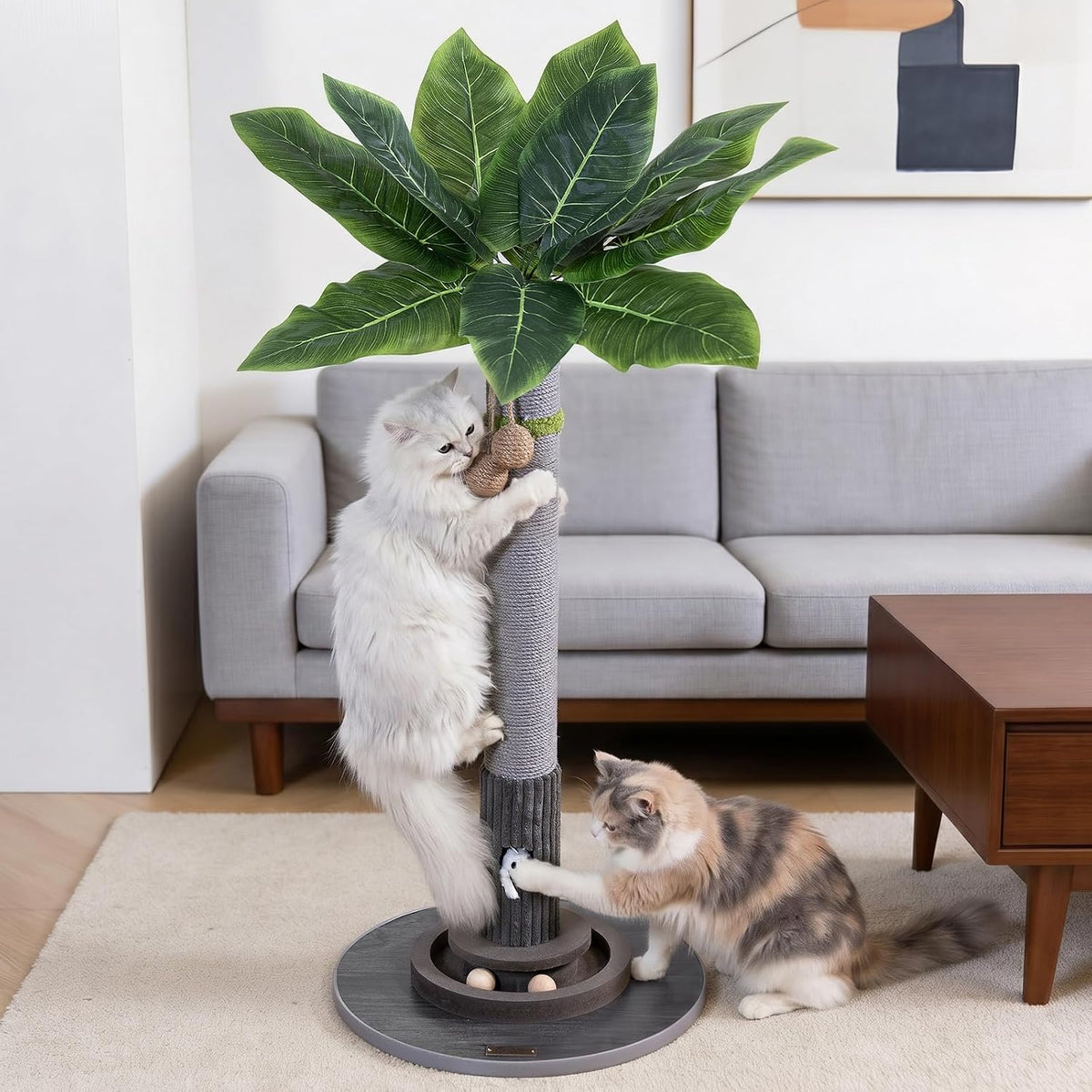 Tall Cat Scratching Post, Cat Toys - Grey - image 2