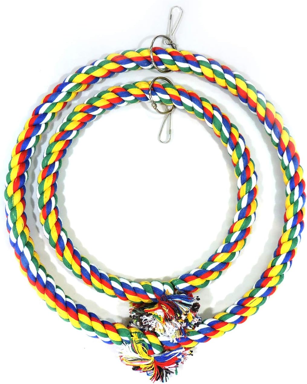 WishLotus Bird Swing, Cotton Rope Swing with Bite Resistance Perches for Parakeets, Budgie - 25cm - image 3