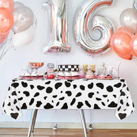 NOVWANG kids party tablecloth 4-pack in red, yellow, cloud and cow print - view 28