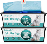 BrightOn, 75 Litter Bag Refill Bags for Genie Easy Roll Litter Bin, Ultimate Odor Control, - Unscented 50 Bags