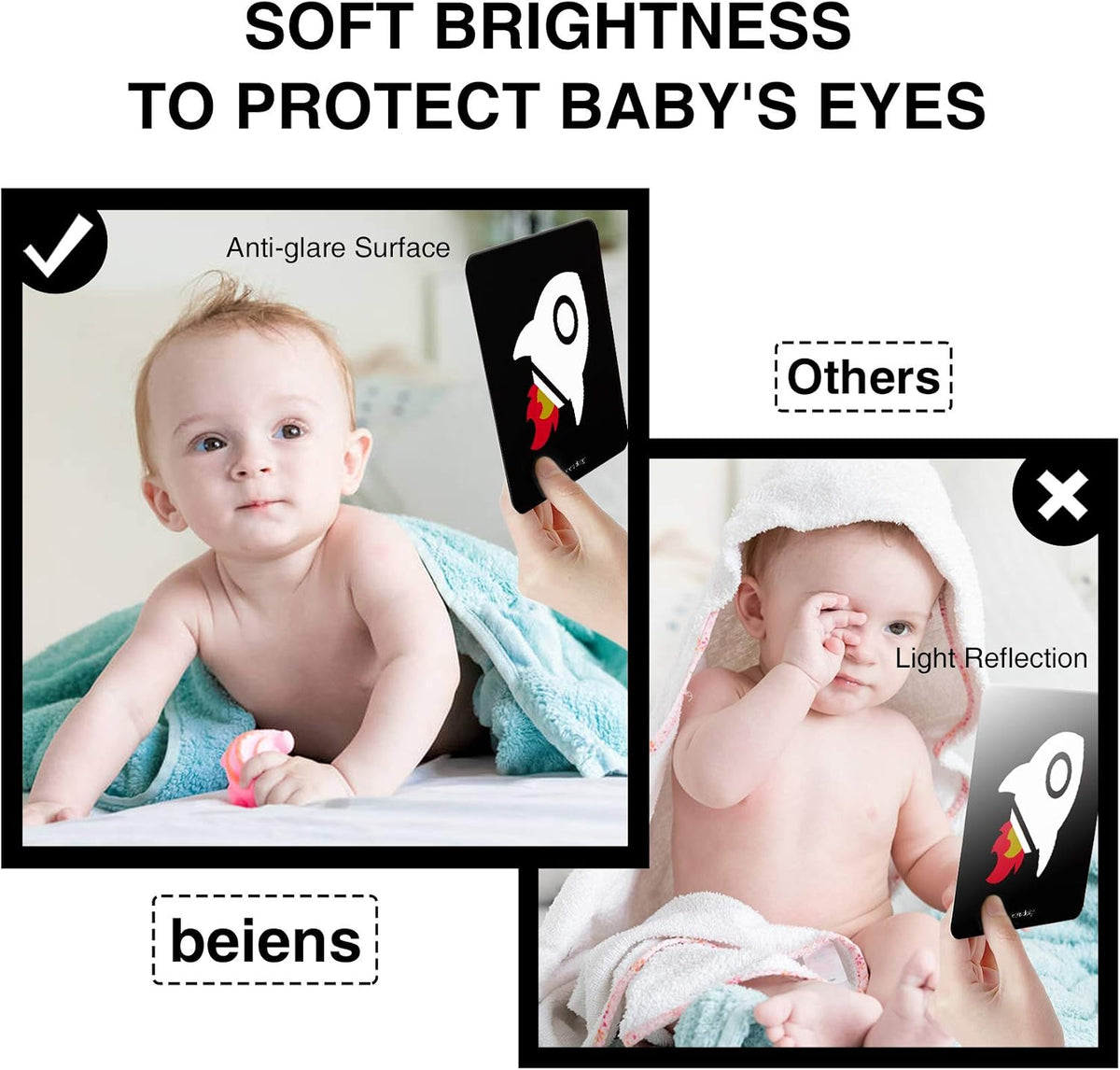 beiens High Contrast Baby Flashcards, Newborn Toy - Black White Color(for 3-6 Months) - image 4