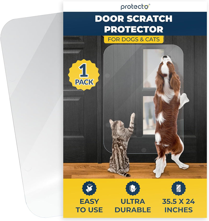 PROTECTO Door Protector from Dog Scratching, 35.5x24 - 1-pack Clear / 35.5x24"