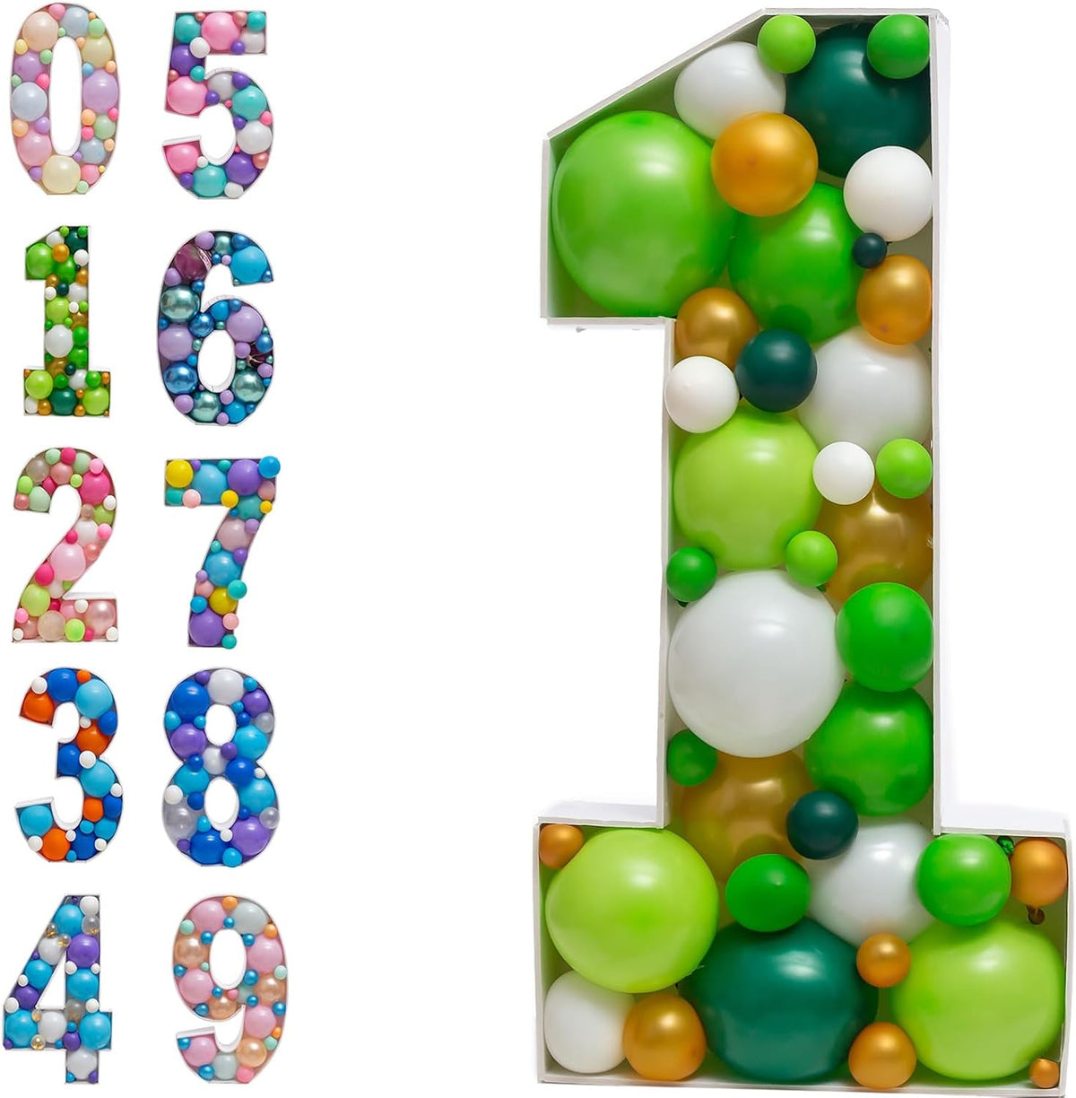 28 inch DIY Mosaic Balloon Number 1 Frame, Party Backdrop Decor – Fun for Kids & Family - Number 1