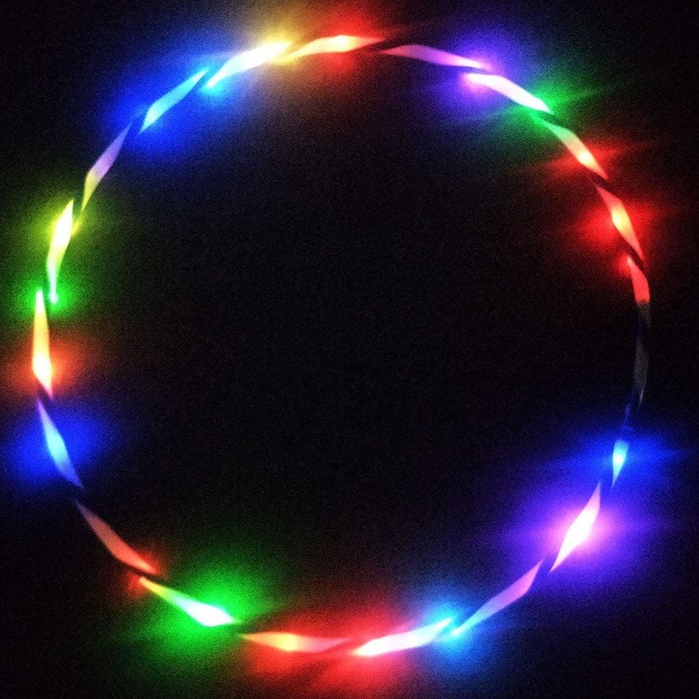 CRTEPST LED light up hoop glowing in rainbow colors