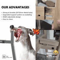 SHAINFUN Grey Metal Stand for Large Dogs - Height: 11.1", Width: 7-10.6" / Grey-HM - image 3