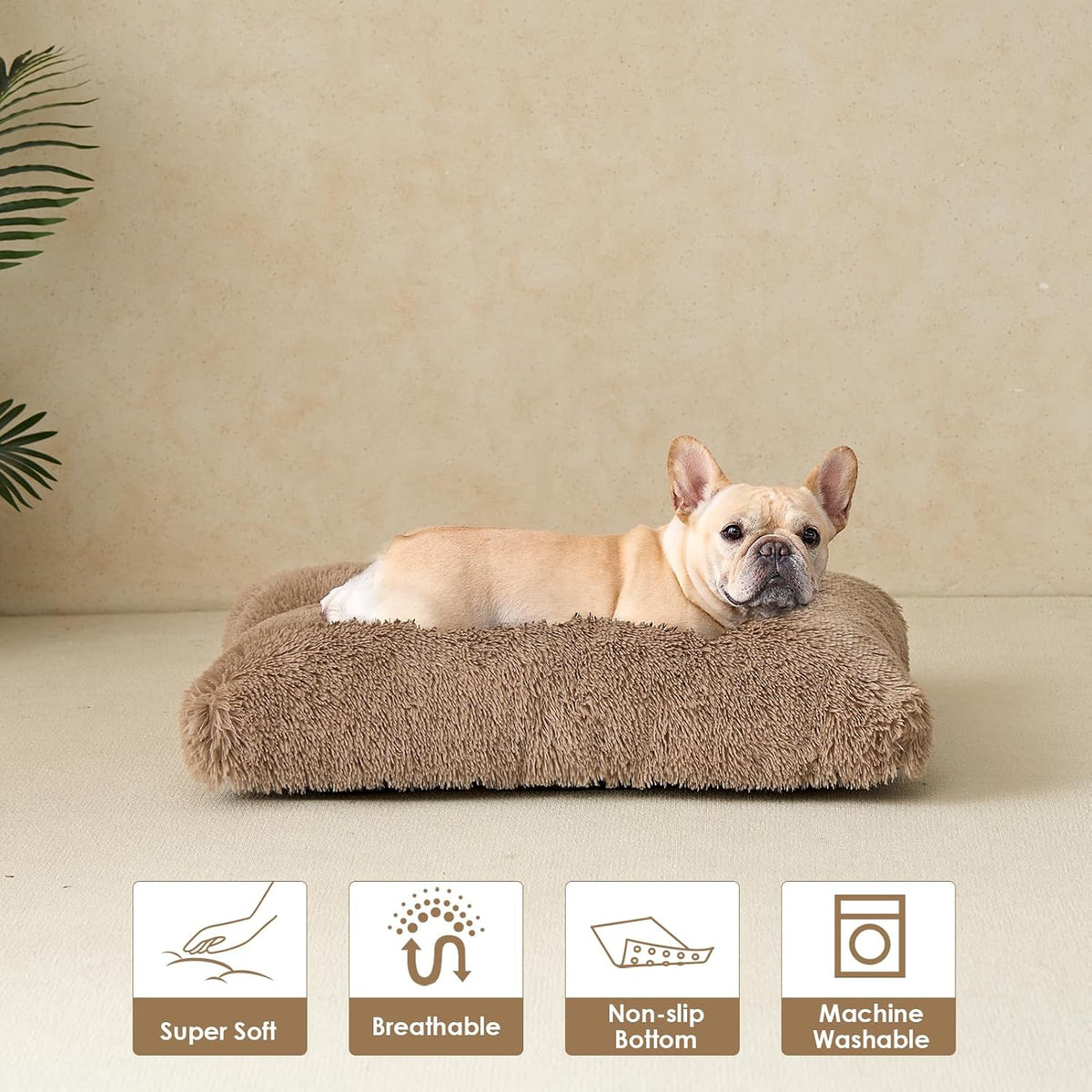 EHEYCIGA Fluffy Dog Crate Bed, Plush Extra Large Dog Pillow - Camel / 29.5 x 20 - image 4