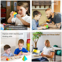 Speed Cube Set, ROXENDA 2x2 3x3 4x4 5x5 Skew Megaminx Pyramid Cube Bundle – Fun for Kids & Family - Stickerless 7pack-speedcube - image 4