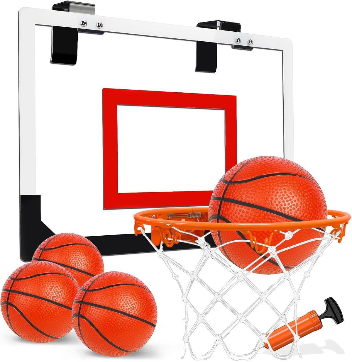 TOY Life Basketball Hoop Over The Door Basketball Hoop – Fun for Kids & Family - White-Classic