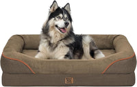 Washable Orthopedic Large Dog Bed -XL Large Dog Bed with Removable & Waterproof Cover Pet Beds with Foam Support for Big Size Dogs with Bolster