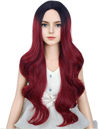 DUDUWIG long black wavy curly middle part wig for kids with wig cap - view 20