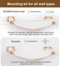 Cat Wall Hammock Shelves, Dual-Sided Cat Bed with Canvas & Plush Fabric, Wall Mounted Shelf for Large Cats, Space-Saving Perch for Lounging & Napping