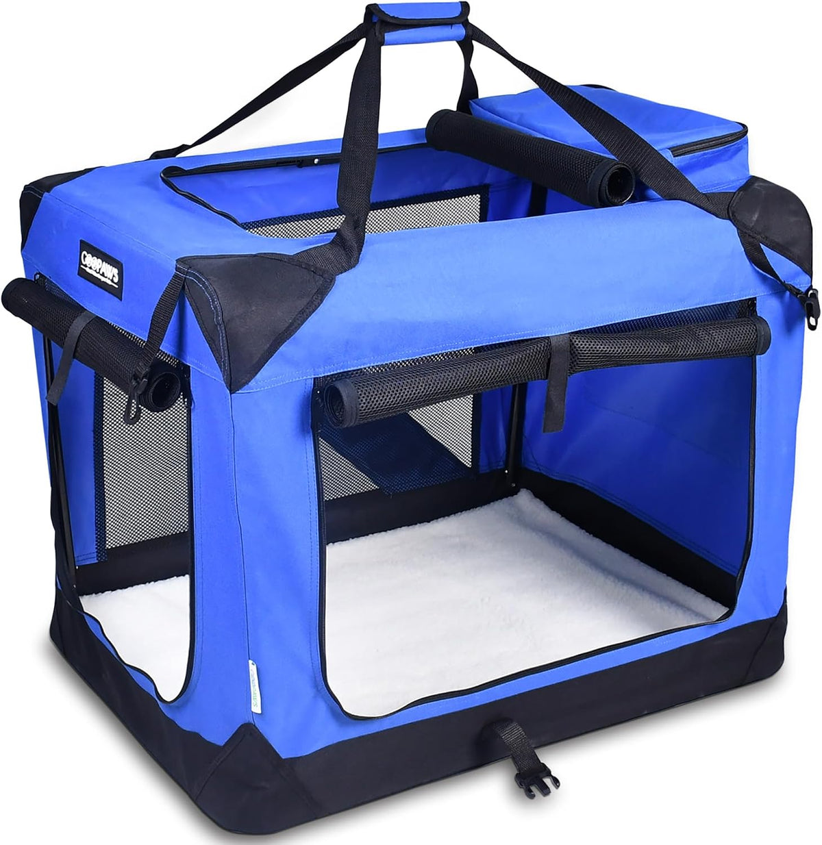 JESPET 3 Door Soft Dog Crates Kennel - 5-Blue / Large(30"L x 21"W x 23"H)