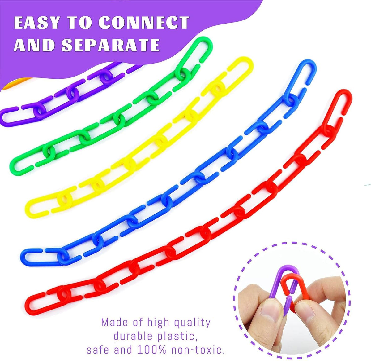 JIALEEY 100PCS Plastic Chain Links, Children's Learning Toy - image 3