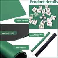 Gustaria green mahjong mat on a square table with tiles and 3 dice - view 6
