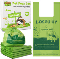 Poop Bags for Dogs, 100 Count Dog Poop Bags with Handles, Extra Thick Strong Leak Proof Doggie - 500 pcs / Green