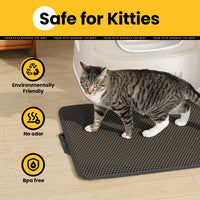 Cat Litter Mat Compact Size 23.6"x14.6" for Small Spaces - Black / 27" x 19" (1 Pack) - image 4