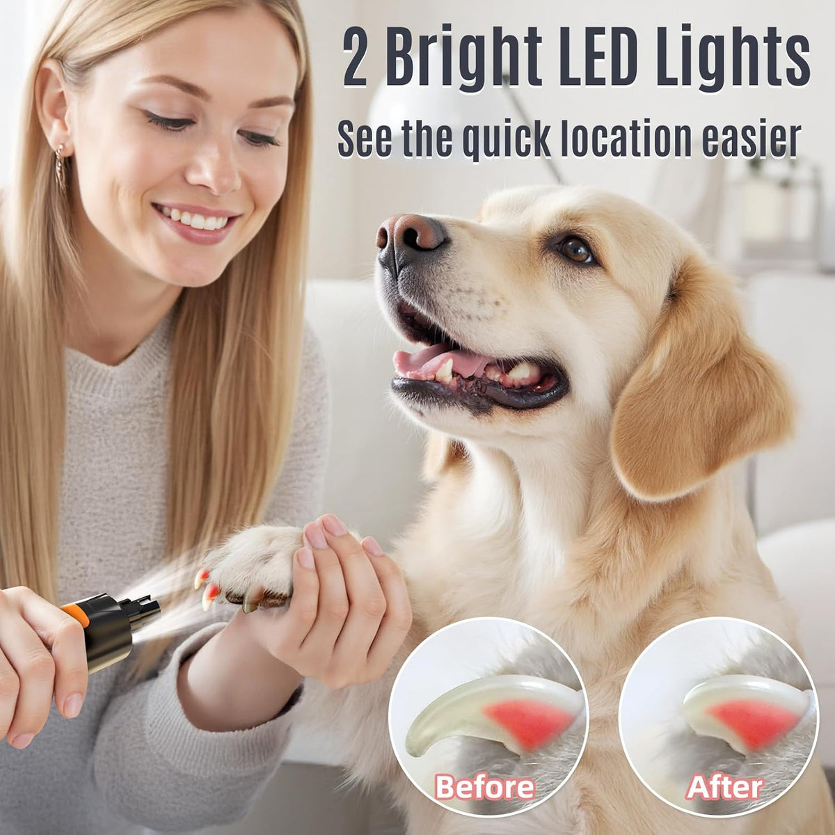 Casfuy New 6-Speed Dog Nail Grinder - Orange - image 4
