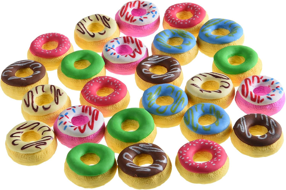 Donut Erasers for Kids, 24 Pieces 3D Cute Food Puzzle Mini Eraser, Cool Fun Take Apart Desk Pet - DONUT