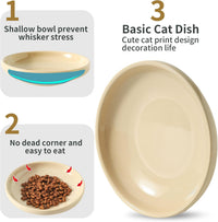 3 PCS Ceramic Cat Bowls, Small Dog Dish - Khaki - image 4