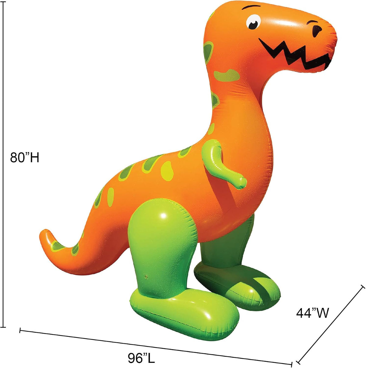 BANZAI T-Rex Terror Mondo inflatable dinosaur sprinkler, 96 inch backyard water toy - view 4