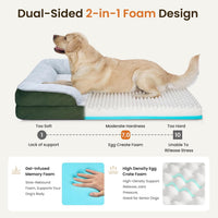 Orthopedic Dog Bed Medium Size Dog, Memory Foam Dog Bed Couch - Green / 30.0" L x 20.0" W x 6.3" Th - image 2