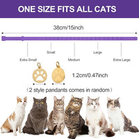 4 Pcs Cat Calming Collar Adjustable Lavender Scent Relaxing Cat Collar with 2 Pendant for Puppies Reduce Stress Aggression Anxious, up to 15 Inches(Purple, Gold)