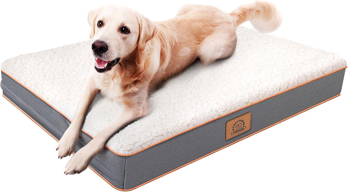 Washable Orthopedic Large Dog Bed with Removable Cover - Light Grey / 24.0"L x 16.0"W x 3.0"Th - image 2