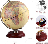 TTKTK Illuminated World Globe for Adults & Kids with Wooden Stand - image 4