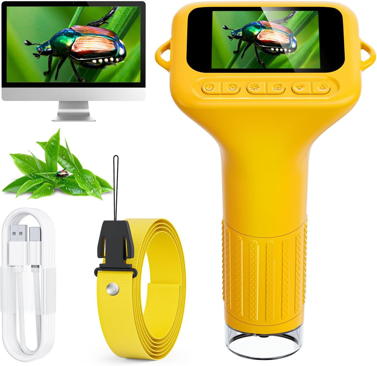 SKYBASIC Digital Microscope for Kids - 2"-Yellow