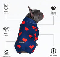 Spark Paws Dog Pajamas - Stretch Onesie Recovery Full Leg Surgery Suit PJS – Essentials for Dogs - Hearts / 5XL - image 2