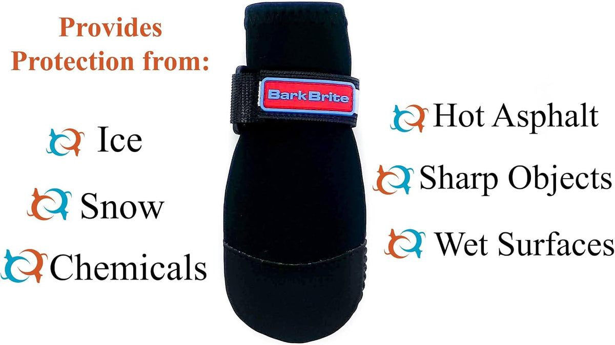All Weather Neoprene Paw Protector Dog Boots with Reflective Straps - Black / Small - image 2