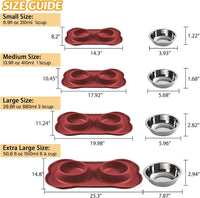 Hubulk Pet Dog Bowls 2 Stainless Steel Dog Bowl with No Spill - Burgundy / Medium - image 4