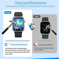 Smart Watch for Kids No Phone Needed, Tempered Glass Fitness Tracker Boy Teens with 19 Sport Modes, Pedometer, Sleep Monitor, Kids Watch Birthday Gifts Toy Gift for Girls Boys 6-16 (Black)