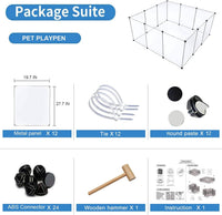 BRIAN & DANY Dog Playpen, Large Transparent Pet Playpen - 12 PCS - image 2