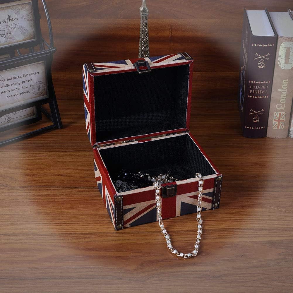 WaaHome Treasure Box 7.1'' British Flag Decorative Wooden Jewelry - UK Flag - image 2