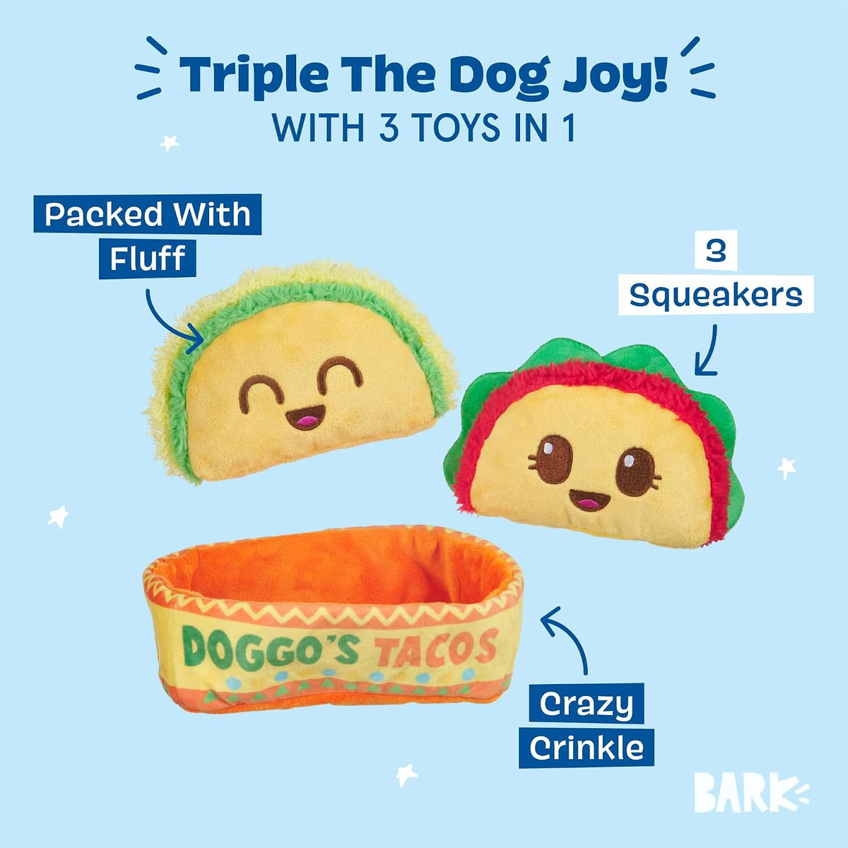 BarkBox Barker's Dozen Donuts 4-in-1 Interactive Plush Dog Toy – Essentials for Dogs - Doggo's Tacos - image 4