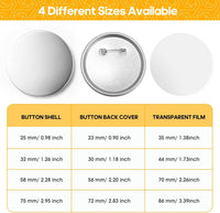 300 Pcs 58mm/2.28 inch Button Maker Supplies - 75mm/3 inch - Button Supplies Button Parts - image 4