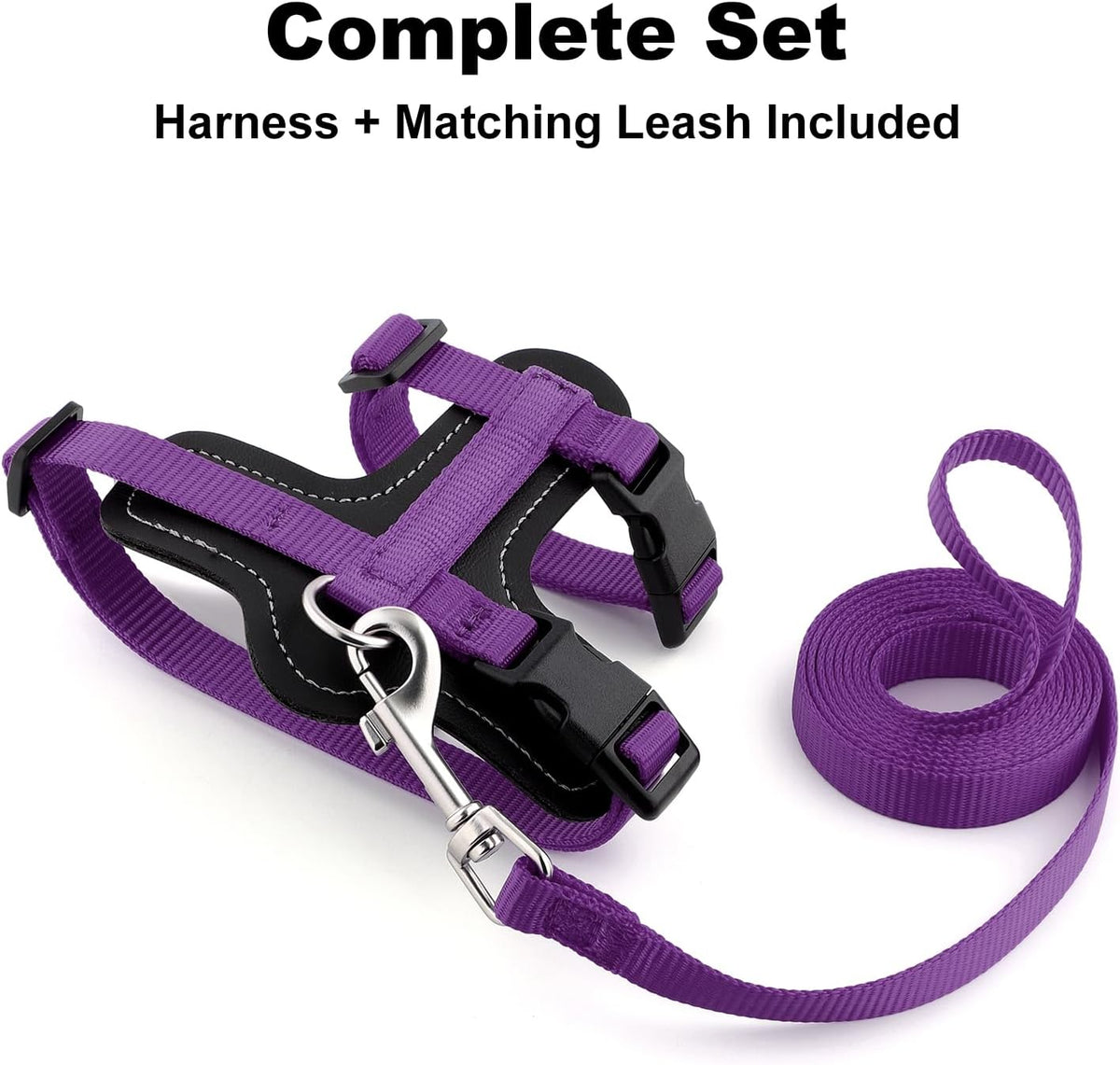 Plutus Pet Adjustable Cat Harness and Leash Set - Purple - image 2