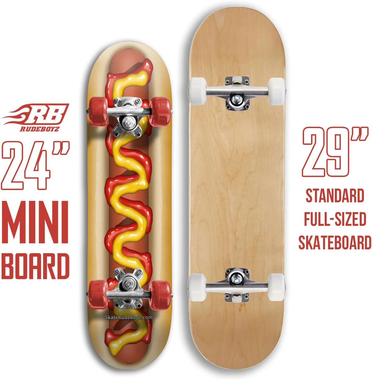 Rude Boyz 24 inch mini cruiser skateboard for kids with aluminium trucks - view 7