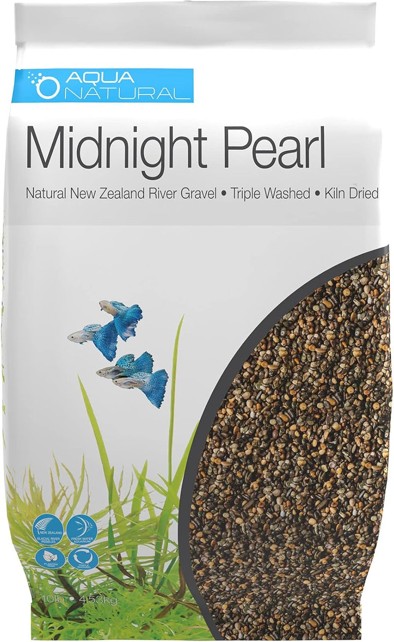 Aqua Natural Aquarium Substrate, Midnight Pearl Gravel