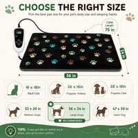 Large Dog Heating Pad 36x24 in with Normally Open Function – Essentials for Dogs - Black / 36 x 24 in - image 2