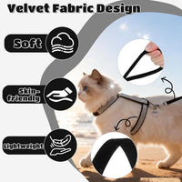 Cat Harness and Leash Set, Escape Proof Adjustable Cat Harness - Black Rhinestones / Medium - image 2