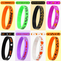 JUNEBRUSHS 64pcs Halloween Party Favors Silicone Bracelets Rubber - Halloween Style - image 3