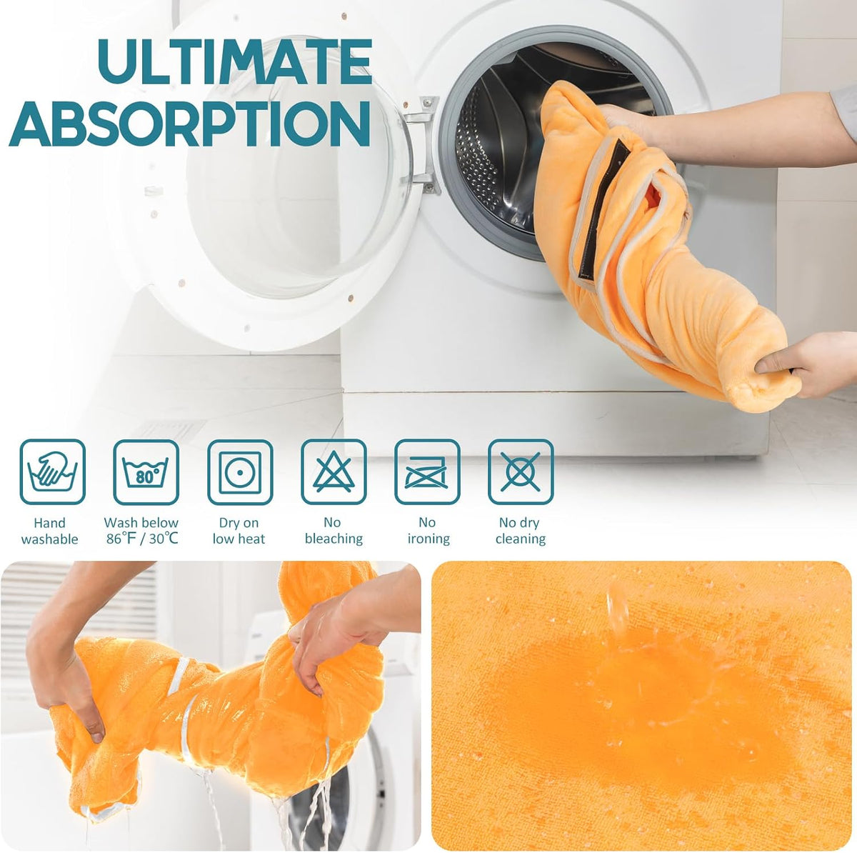 Avont Dog Bathrobe – Super Absorbent Quick-Dry Microfiber Hooded Robe – Essentials for Dogs - Yellow / X-Large - image 3