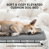 Elevated Dog Bed, Raised Cooling Lifted Dog Cot for Indoor & Outdoor – Essentials for Dogs - Cushion / M:34'' x 26'' 8'' - image 3