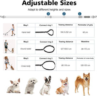 8.5ft Hands Free Dog Leash Adjustable for Medium Dogs - 9.19ft / Black - image 3