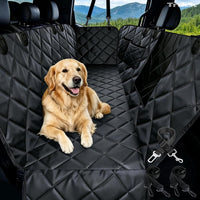 Dog Car Seat Cover for Back Seat with Safety Belt Universal Fit – Essentials for Dogs - Black / Truck