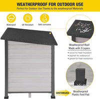 Aivituvin Large Dog House Outdoor Indoor Weatherproof Dog House for Small & Medium & Large Dogs with Unique All-Around Iron Frame＆Raised Feet（White）